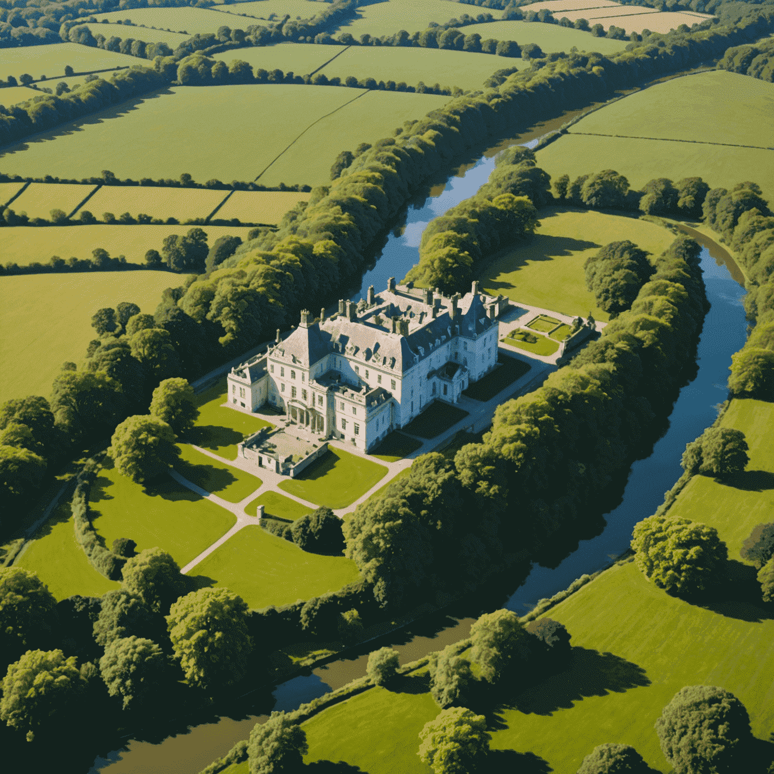 Aerial view of Marble Hill showing its unique geographic location