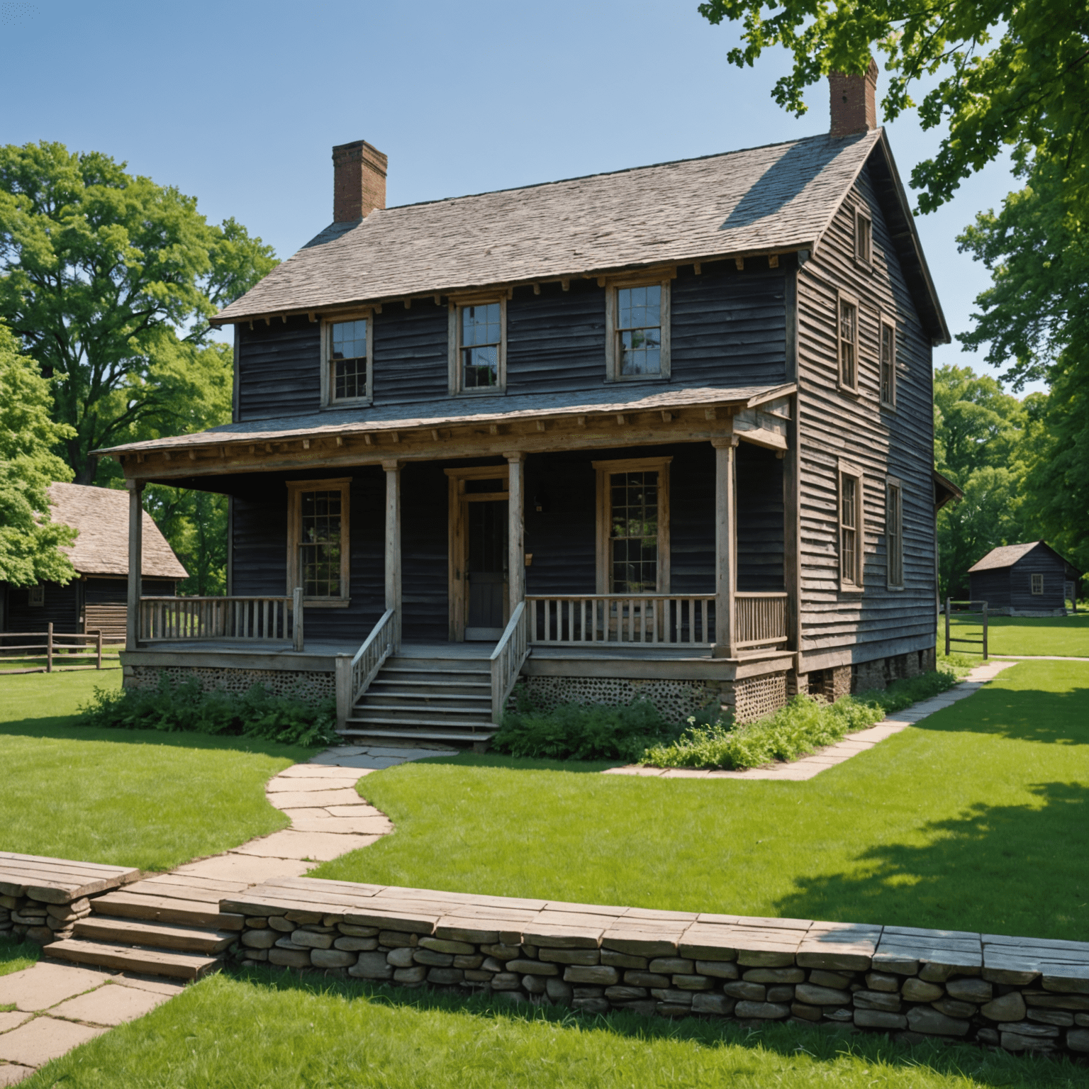 Restored historic houses of Weeksville Heritage Center